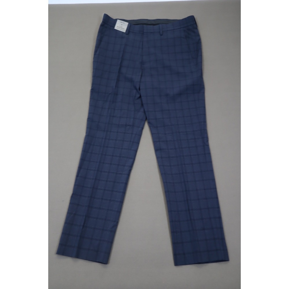 Kenneth Cole Reaction Men's Blue Slim-Fit Stretch Dress Pants Size 33
